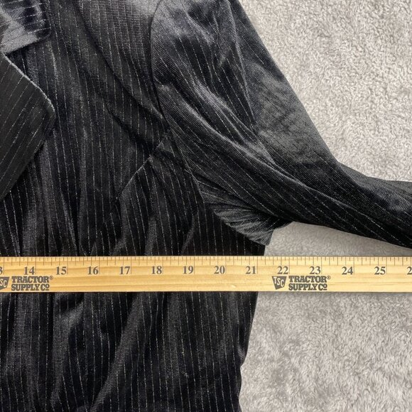 NEW Ava & Viv Women’s XXL Velvet Blazer Metallic Black Pinstripe i1603 - Picture 7 of 12